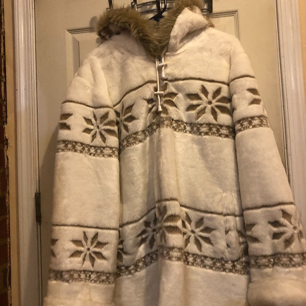 Beautiful White Faux Fur Coat